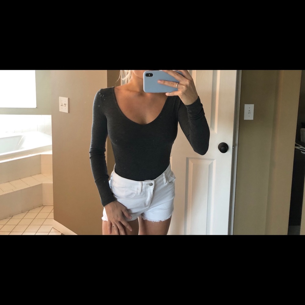 Grey body suit